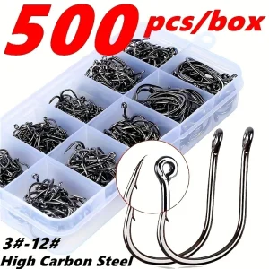 500pcs Fishhooks Strong Sharp Silver
