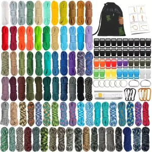 136-Piece Set Multicolor Paracord Rope Kit for Outdoor Sports